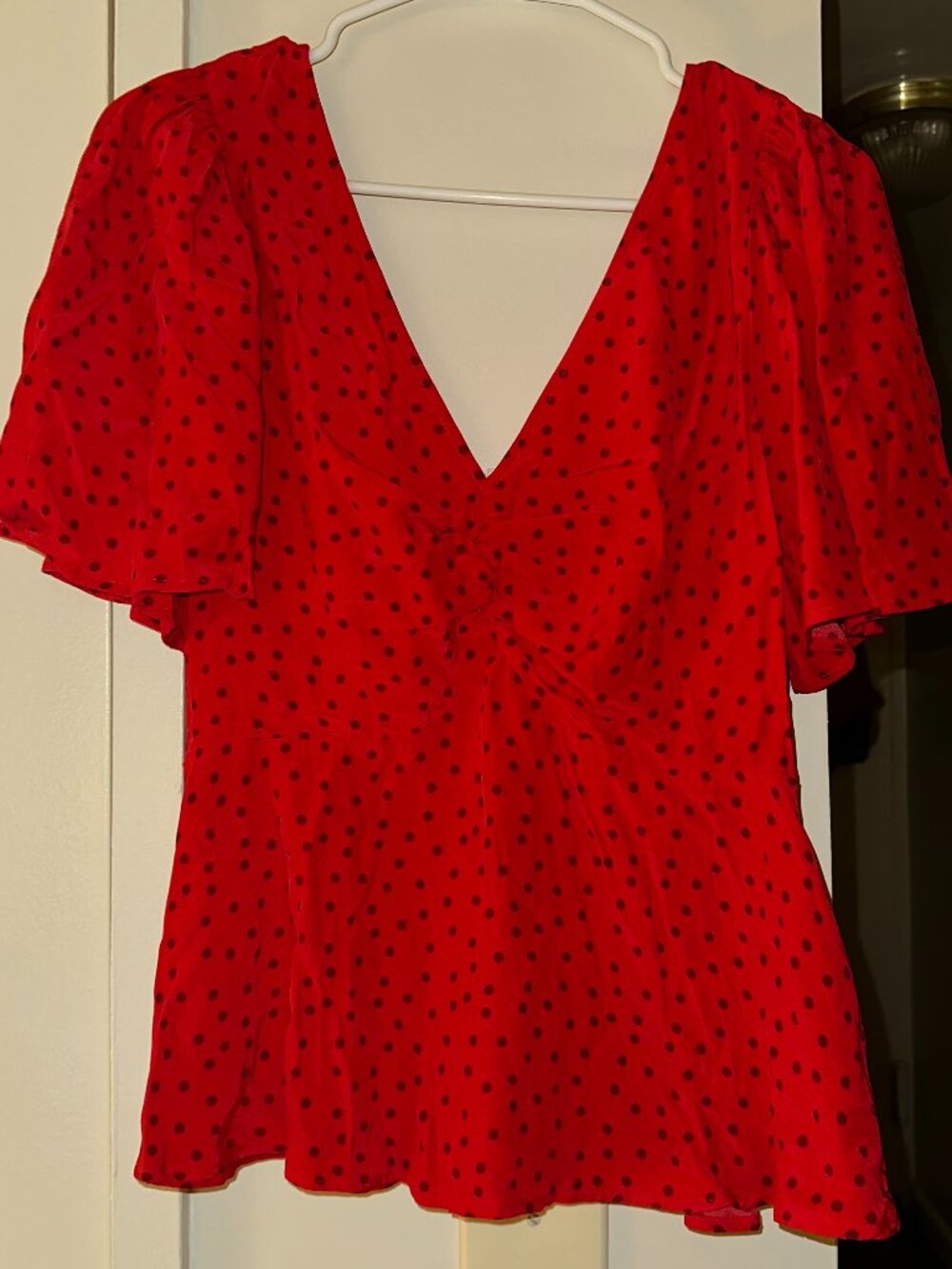 Polka Dot Red Blouse